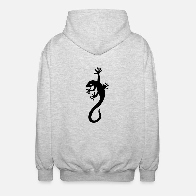 Gecko hangs - Unisex Kapuzenjacke - Hellgrau meliert
