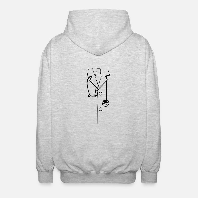 Arztkittel - Unisex Kapuzenjacke - Hellgrau meliert