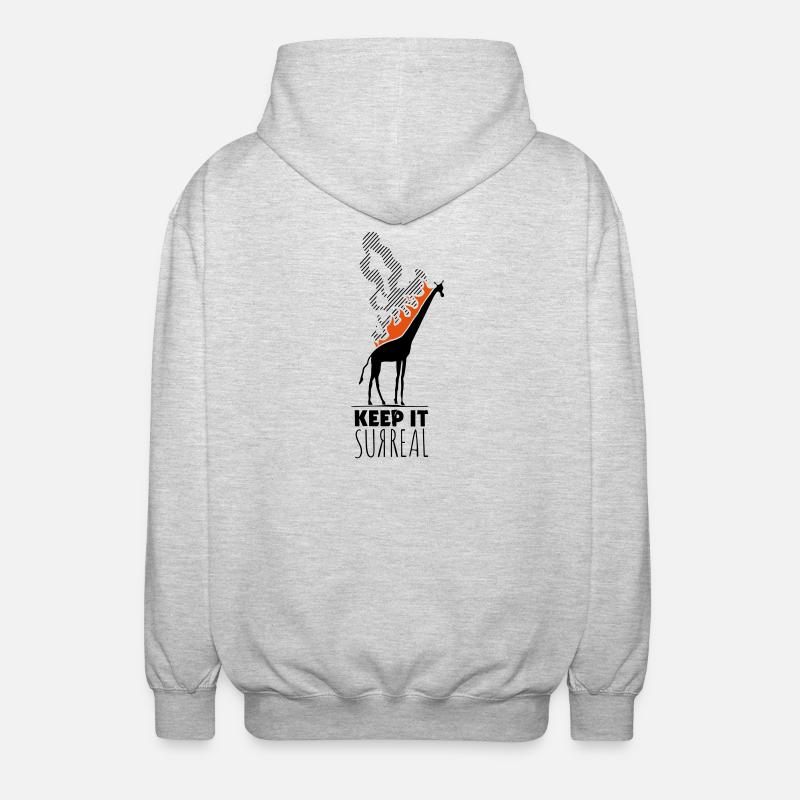 Keep It Surreal Giraffe - Statement - Unisex Kapuzenjacke - Hellgrau meliert