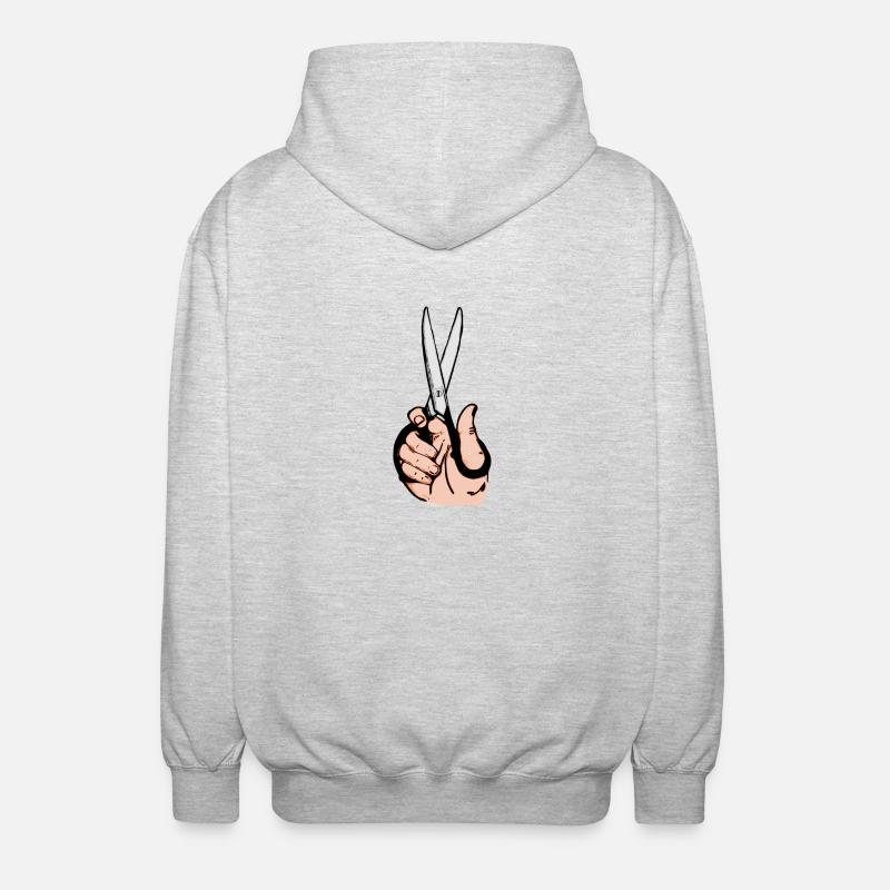 ciseaux - Veste à capuche unisexe - gris clair chiné