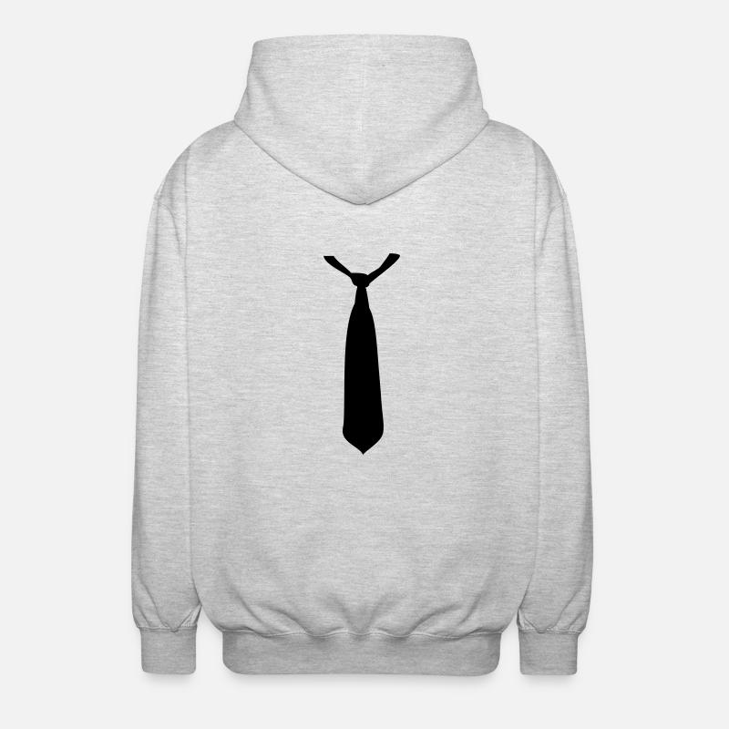 Krawatte - Unisex Kapuzenjacke - Hellgrau meliert