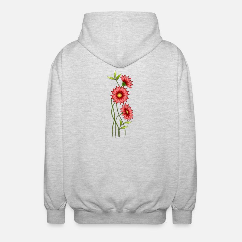 Blumen - Unisex Kapuzenjacke - Hellgrau meliert