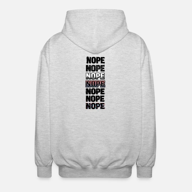 Nein, Neon-Glitch-Textstack - Unisex Kapuzenjacke - Hellgrau meliert