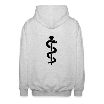 Arzt Doktor - Unisex Kapuzenjacke - Hellgrau meliert - Hinten - AI Model Male 185 light (185cm)