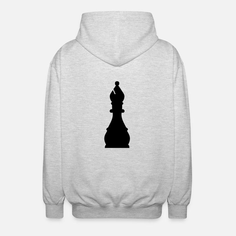 fou jeu d'échecs. - Veste à capuche unisexe - gris clair chiné