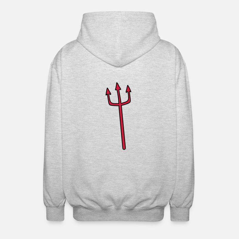 Devil Trident weapon lancing - Unisex Hooded Jacket - light heather grey