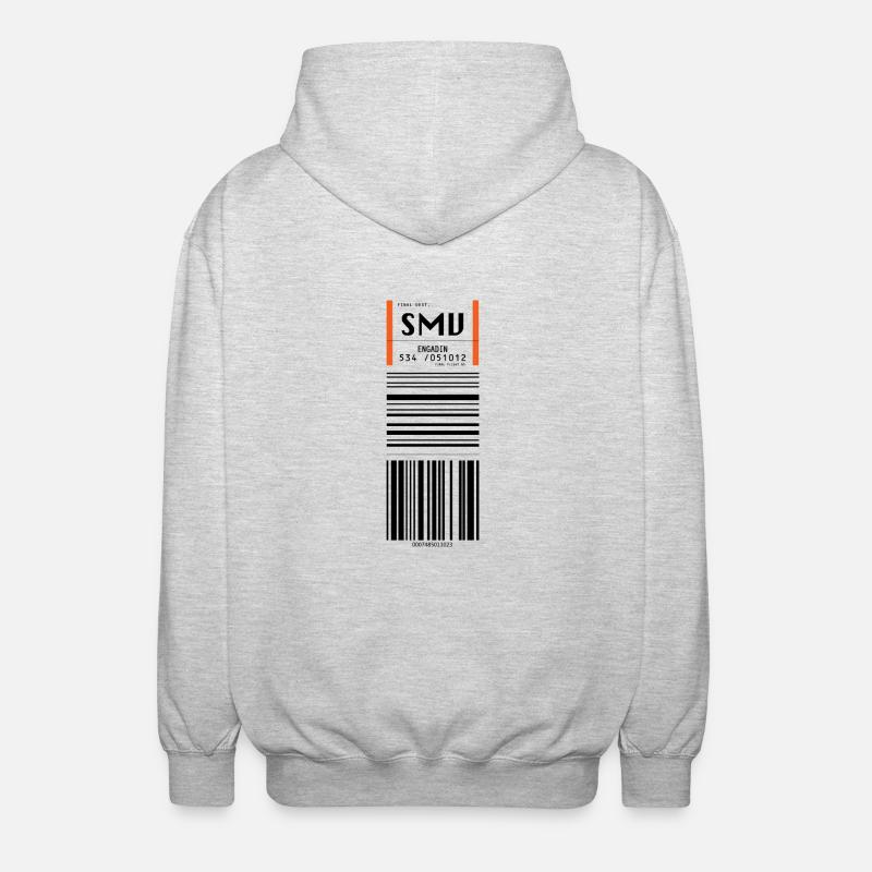 Flughafen Engadin Samedan - Unisex Kapuzenjacke - Hellgrau meliert