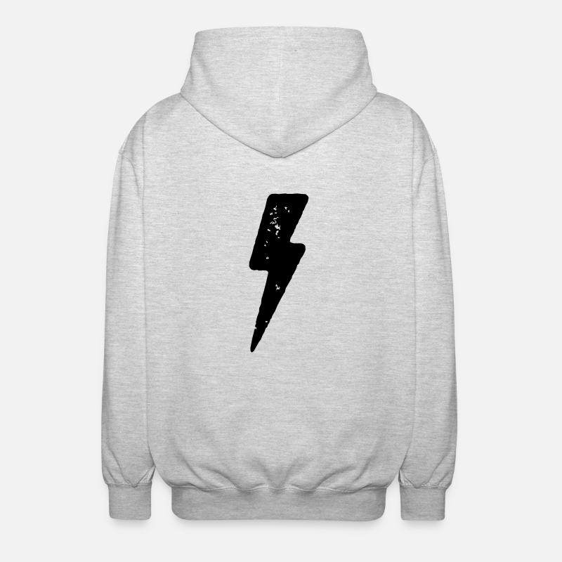 Strom Blitz Icon - Unisex Kapuzenjacke - Hellgrau meliert