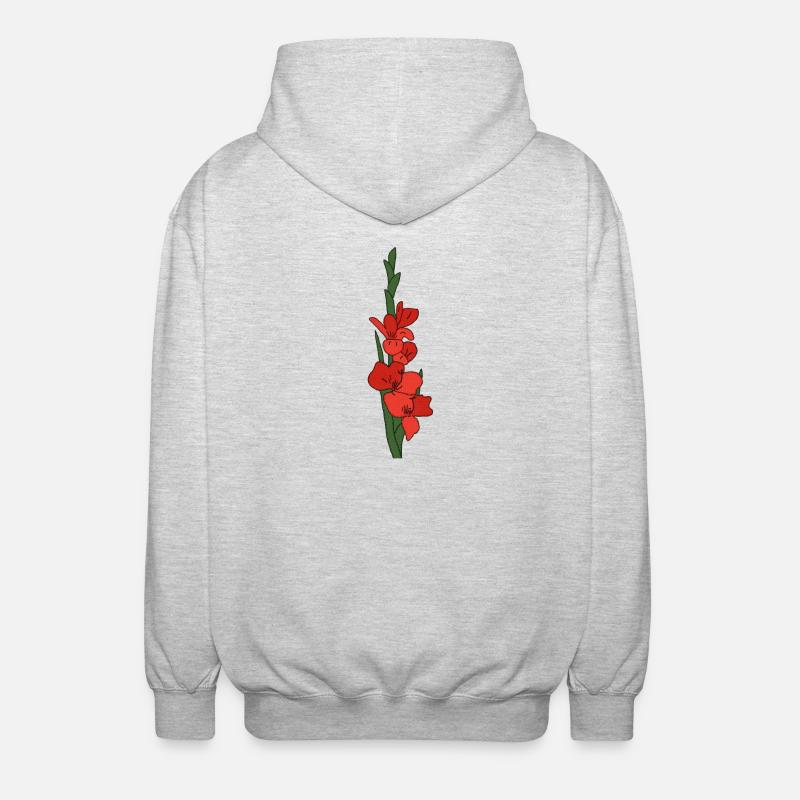 Gladiole - Unisex Kapuzenjacke - Hellgrau meliert