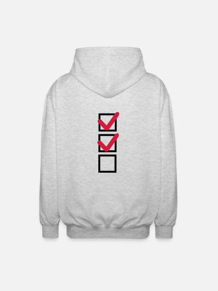 Check - ok - Unisex Hooded Jacket - light heather grey