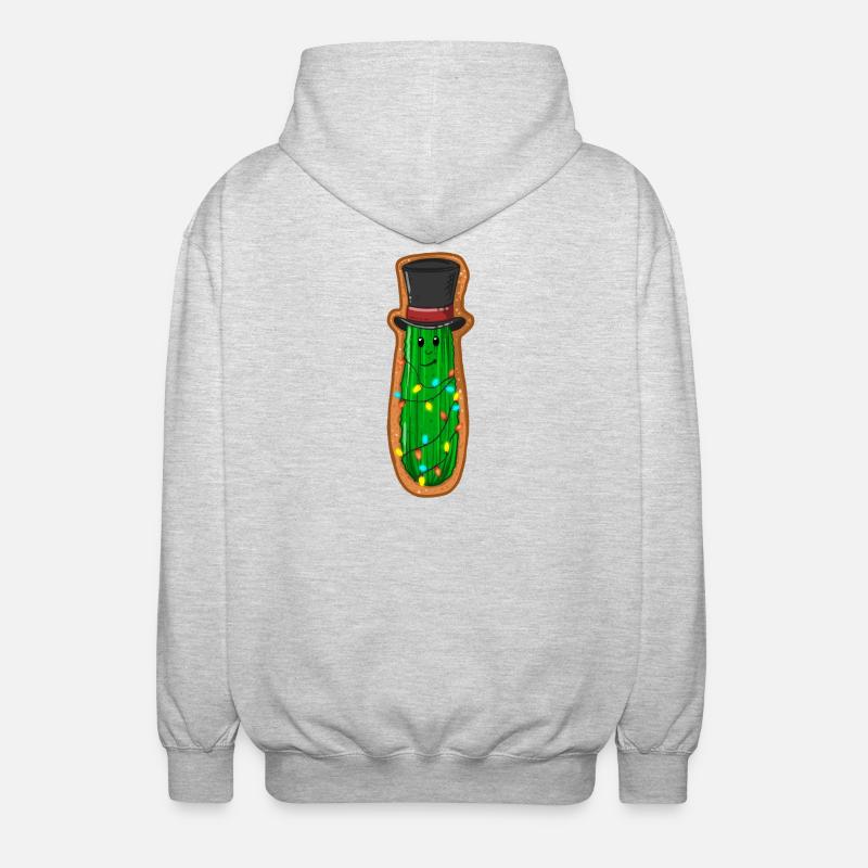 Concombre de Noël avec haut-de-forme - Veste à capuche unisexe - gris clair chiné