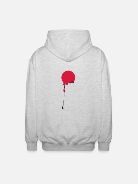 Red point climbing - Unisex Hooded Jacket - light heather grey