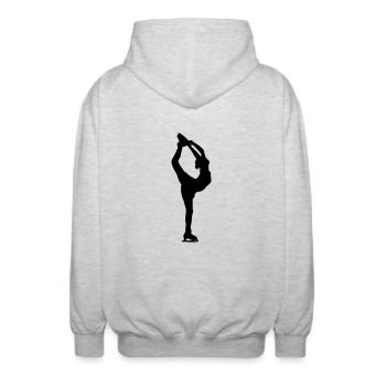 Figure skater - Unisex Kapuzenjacke - Hellgrau meliert - Hinten - AI Model Male 185 light (185cm)