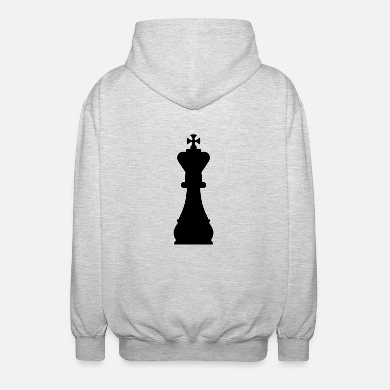 roi jeu d' échecs - Veste à capuche unisexe - gris clair chiné