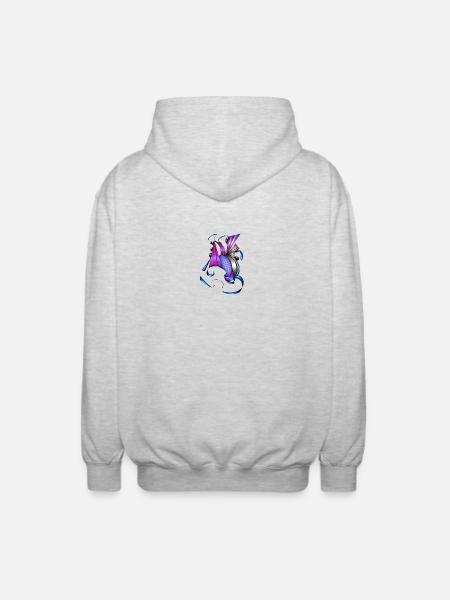 Farbige Spiral- und Fächerkunst - Unisex Kapuzenjacke - Hellgrau meliert