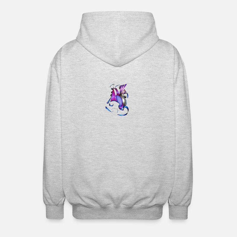 Farbige Spiral- und Fächerkunst - Unisex Kapuzenjacke - Hellgrau meliert