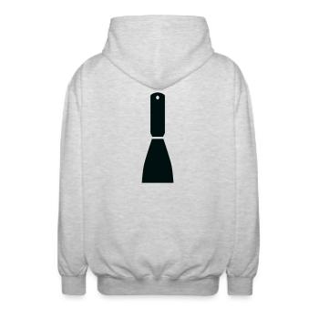 Spatule minimaliste – Artisanat - Veste à capuche unisexe - gris clair chiné - Dos - AI Model Male 185 light (185cm)