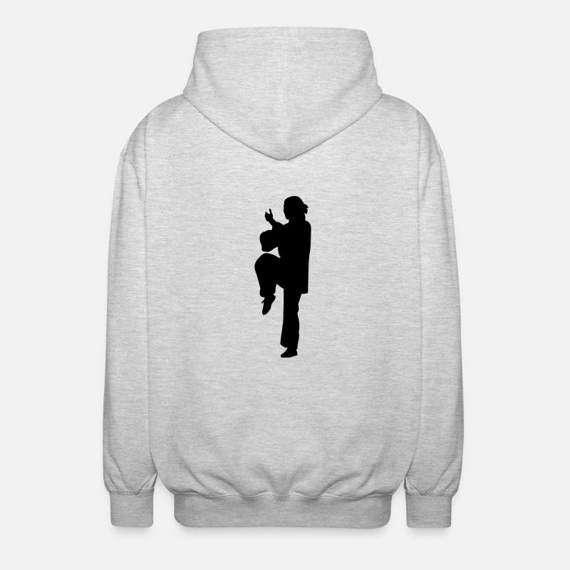 kung fu - Unisex Kapuzenjacke - Hellgrau meliert