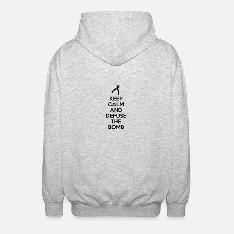 Keep Calm and Defuse Bomb - Veste à capuche unisexe - gris clair chiné