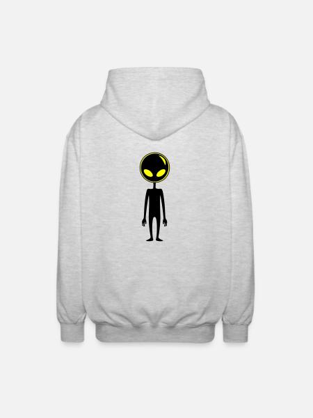 Alien Außerirdischer - Unisex Hooded Jacket - light heather grey