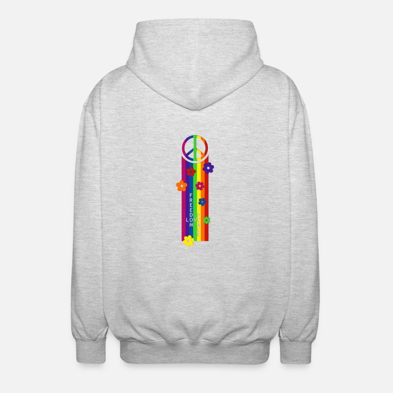 RAINBOW FOR PEACE - Unisex Kapuzenjacke - Hellgrau meliert