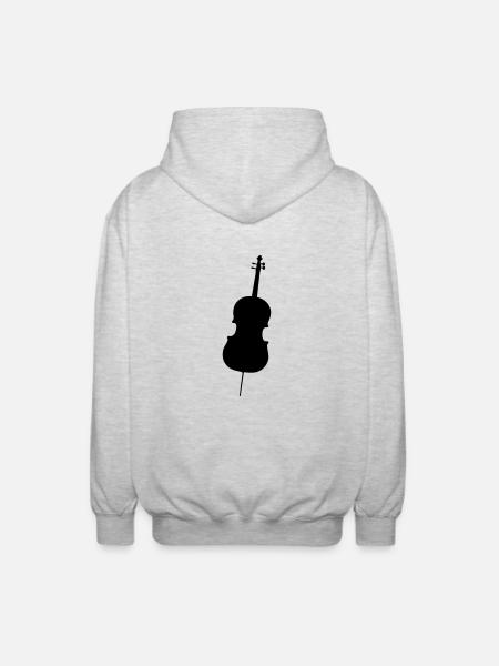 Violoncelle - Veste à capuche unisexe - gris clair chiné