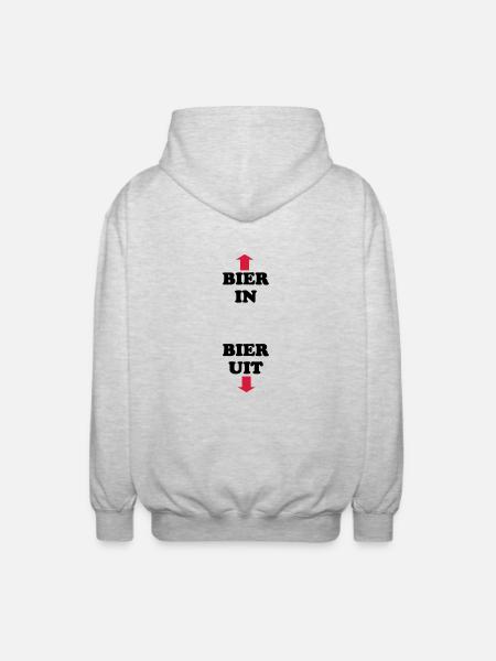 Bier in Bier uit - Unisex Hooded Jacket - light heather grey