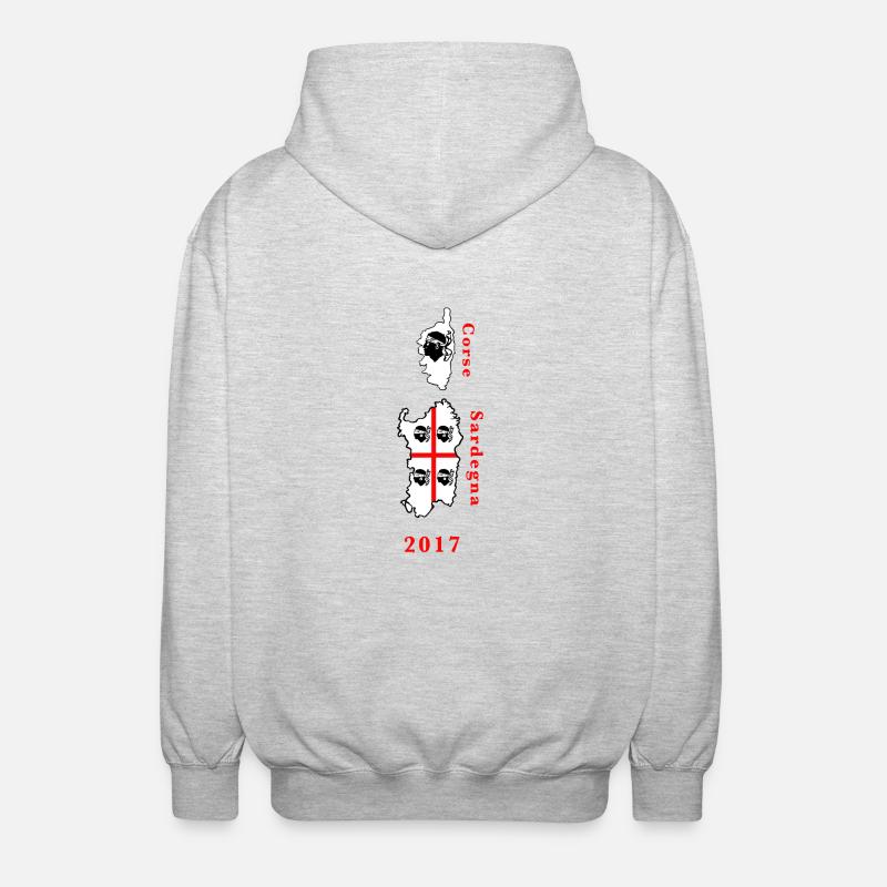 Corse-Sardaigne-2017 - Veste à capuche unisexe - gris clair chiné