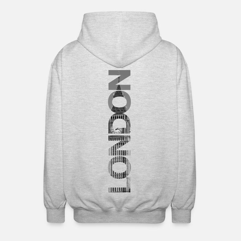 London Big Ben - Geschenk - Unisex Kapuzenjacke - Hellgrau meliert
