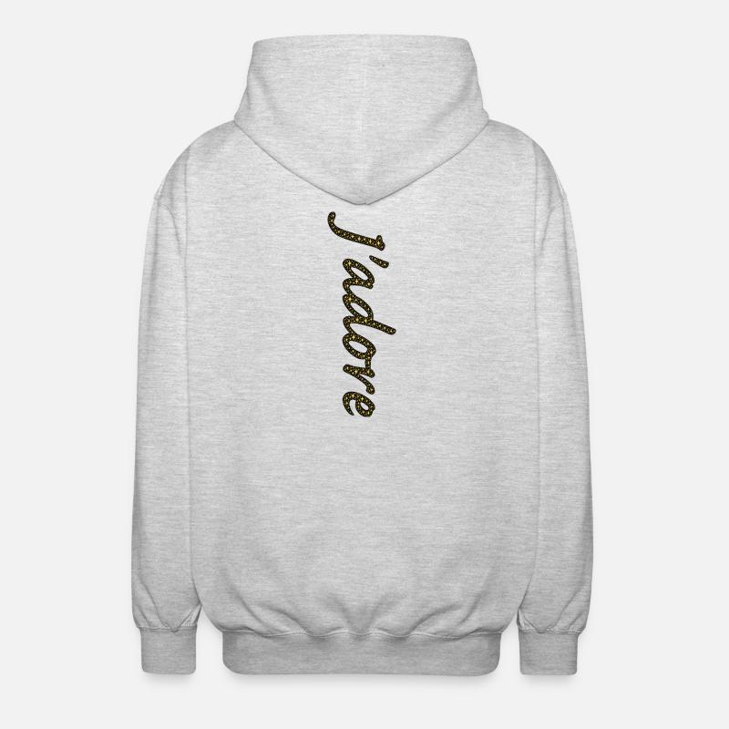 Traînée d'étoiles dorées cursive - Veste à capuche unisexe - gris clair chiné