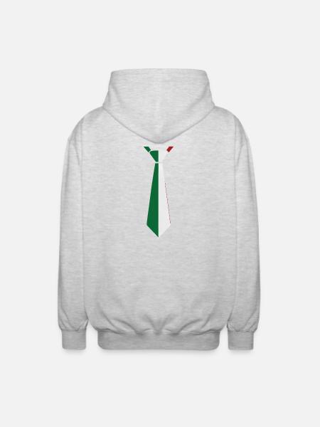 Cravate Italie – Conception du drapeau - Veste à capuche unisexe - gris clair chiné