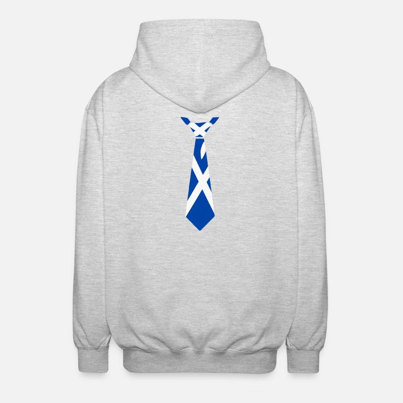 Cravate écossaise – Conception du drapeau - Veste à capuche unisexe - gris clair chiné