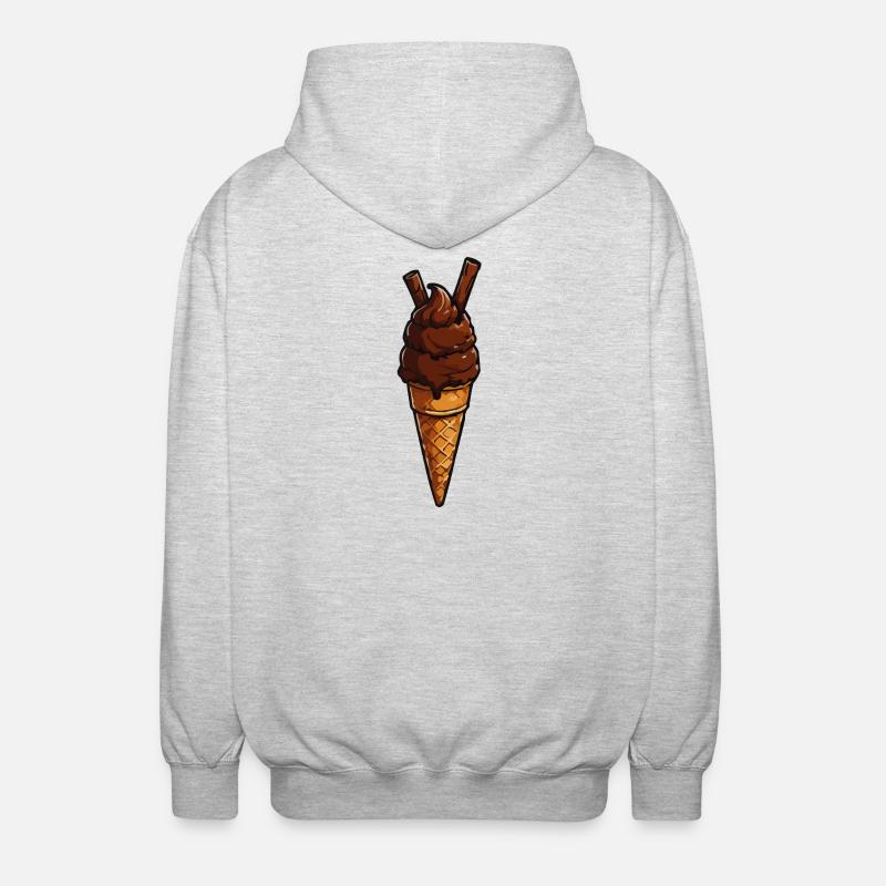 Schokoladen-Eis Cone Muster - Unisex Hooded Jacket - light heather grey