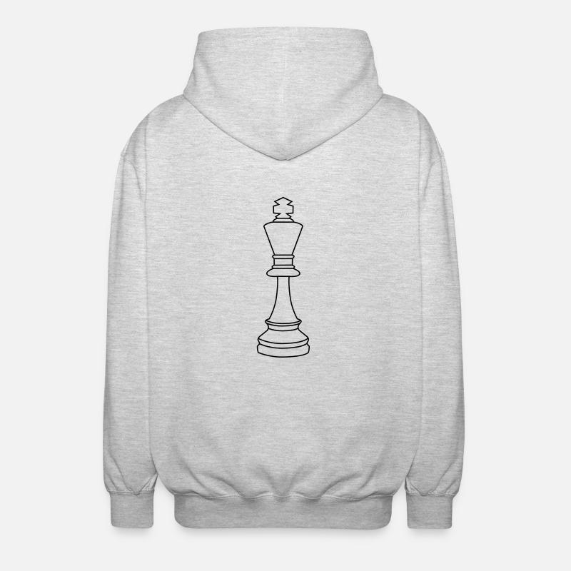 Chess king - Unisex Hooded Jacket - light heather grey