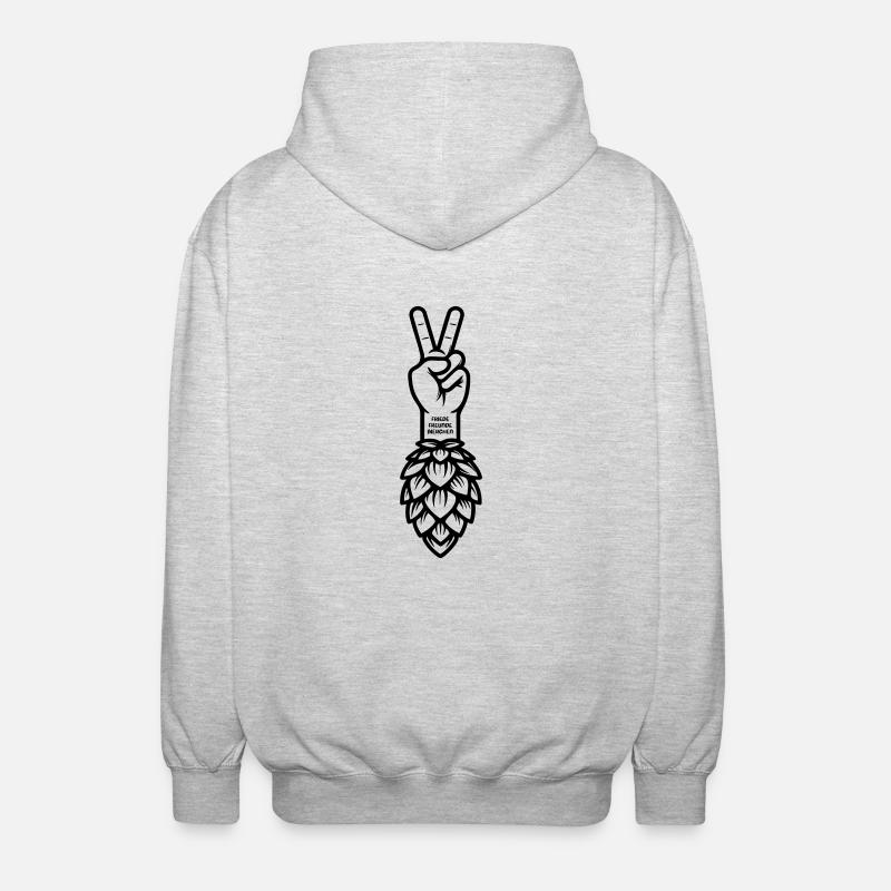 Friede Freunde Bierchen - Unisex Hooded Jacket - light heather grey