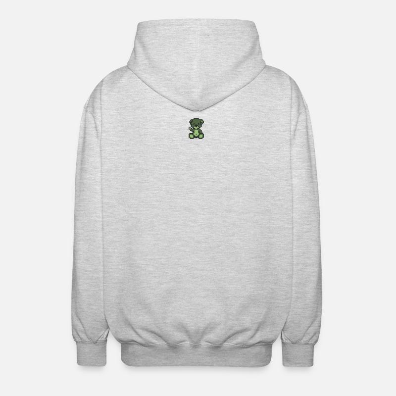 Pixel MiniBear Zombie - Unisex Hooded Jacket - light heather grey