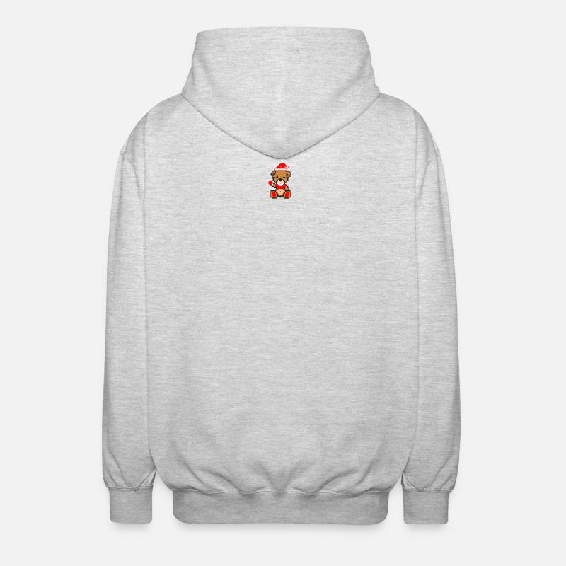 Pixel MiniBear Xmas - Veste à capuche unisexe - gris clair chiné