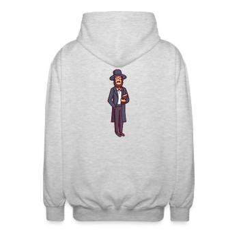 Vintage Jude Illustration - Unisex Kapuzenjacke - Hellgrau meliert - Hinten - AI Model Male 185 light (185cm)