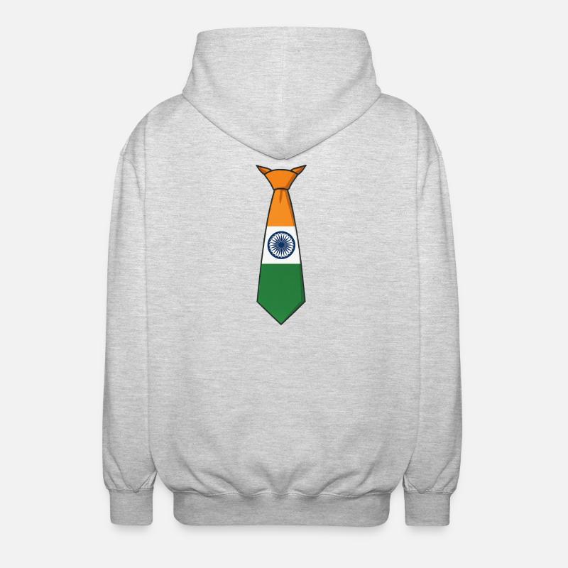 Cravate de l’Inde – Drapeau - Veste à capuche unisexe - gris clair chiné