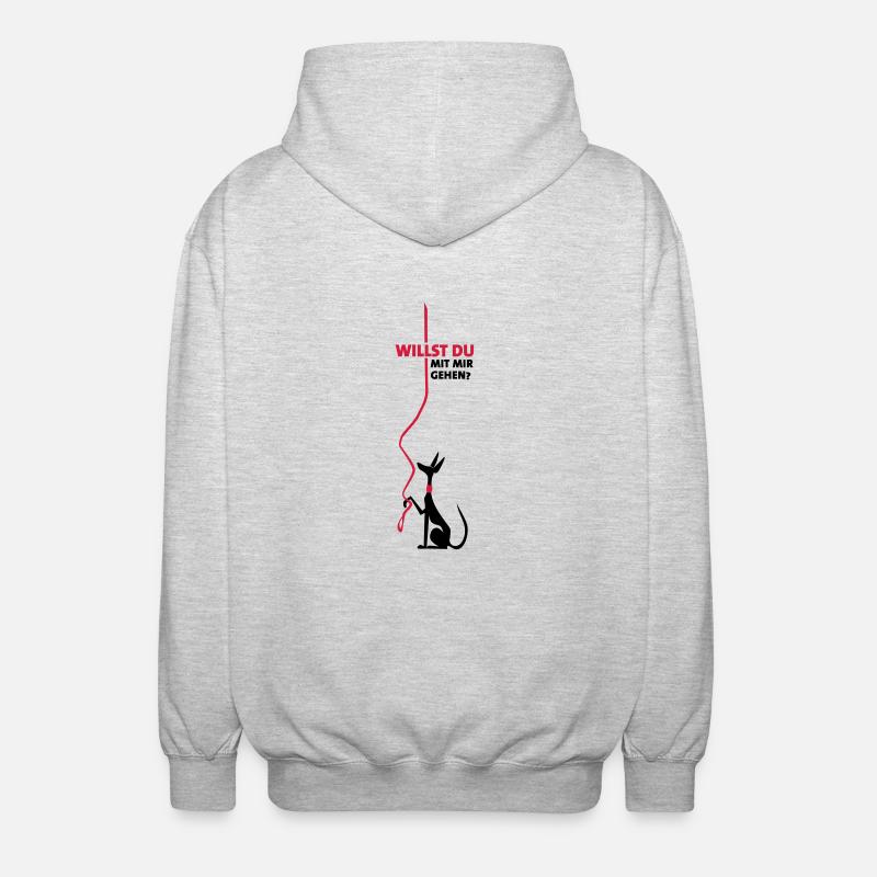 willst du mit mir gehen? - Unisex Kapuzenjacke - Hellgrau meliert