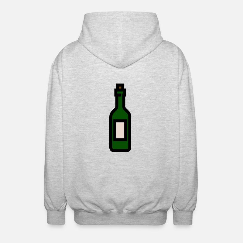 Weinflasche - Unisex Kapuzenjacke - Hellgrau meliert