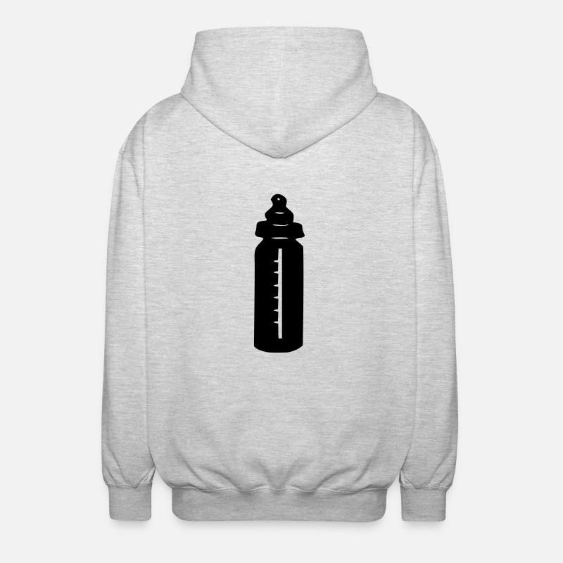 baby_milch_flasche_flaeschchen - Unisex Kapuzenjacke - Hellgrau meliert