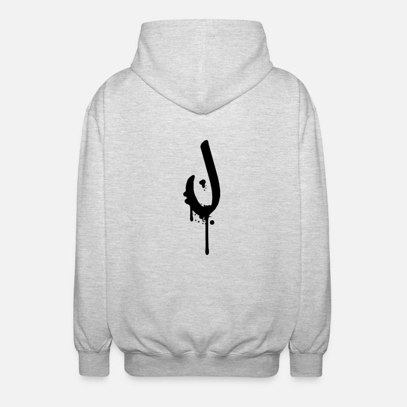 Graffiti J tombe Farbklex spray - Veste à capuche unisexe - gris clair chiné