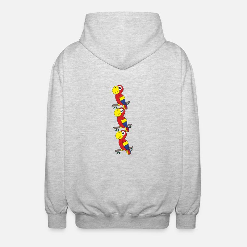 papagei drillinge - Unisex Kapuzenjacke - Hellgrau meliert