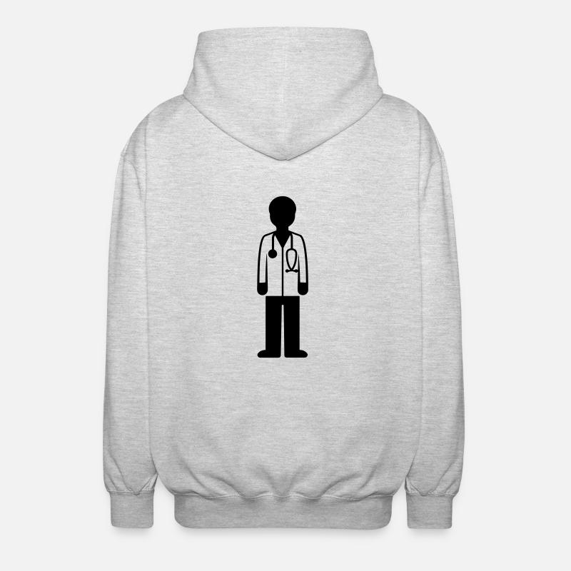 Docteur Docteur - Veste à capuche unisexe - gris clair chiné
