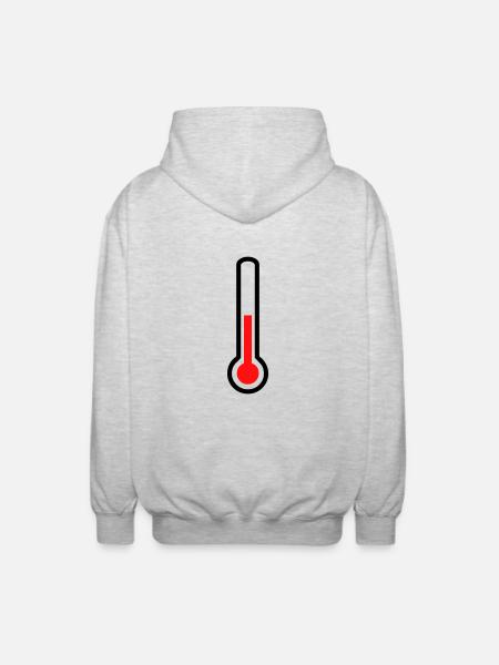 thermometer - temperature - Unisex Hooded Jacket - light heather grey