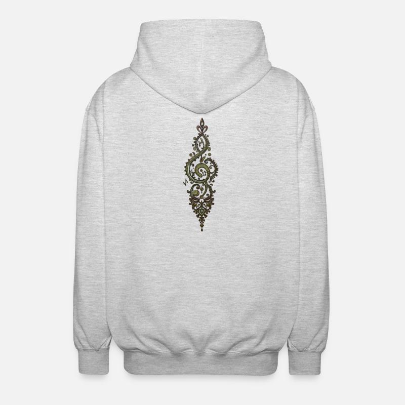 Clé de sol ornée - Veste à capuche unisexe - gris clair chiné