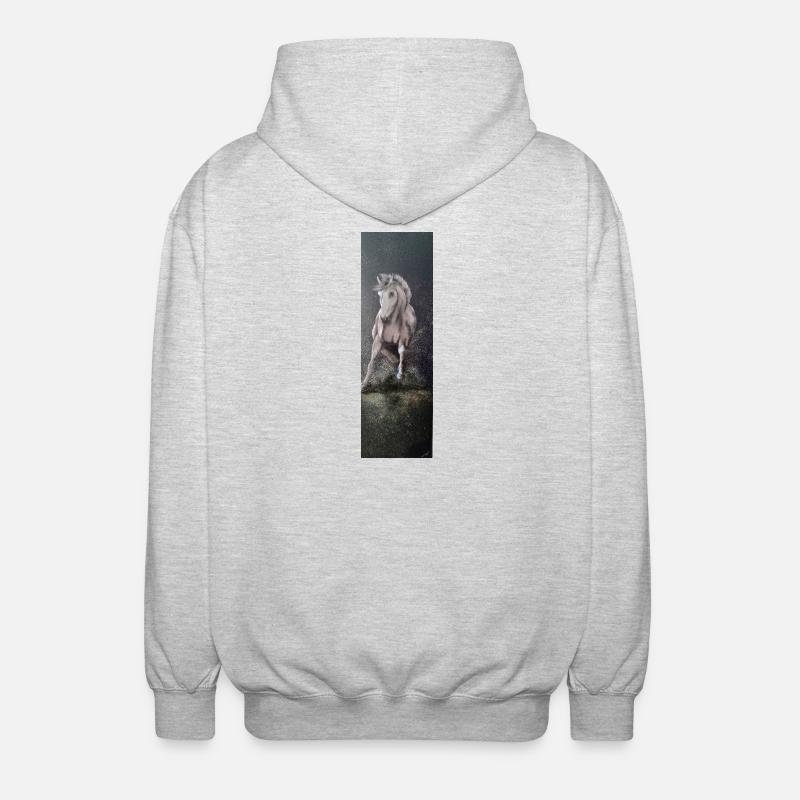 Cheval Sauvage - Veste à capuche unisexe - gris clair chiné