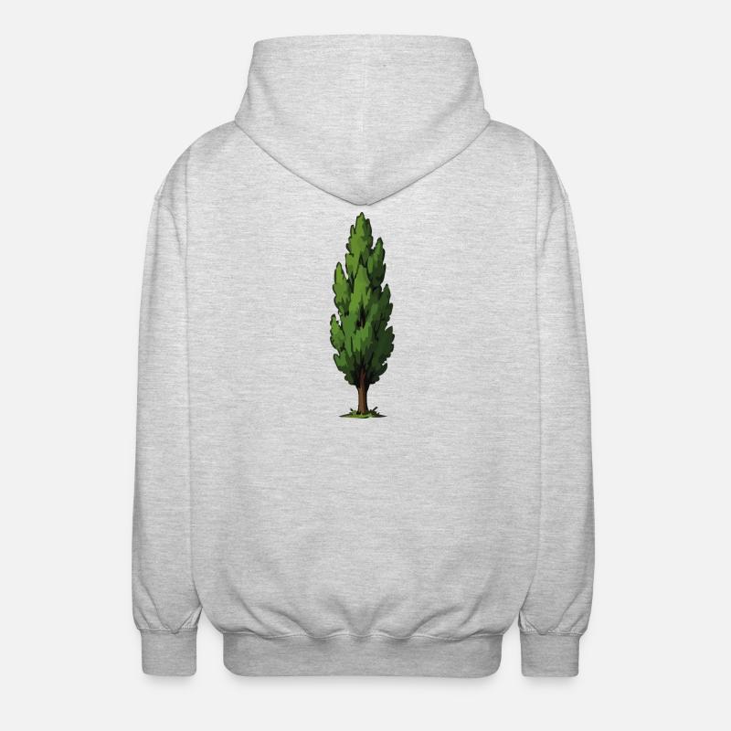 Stylized Green Tree Shape - Unisex Hooded Jacket - light heather grey