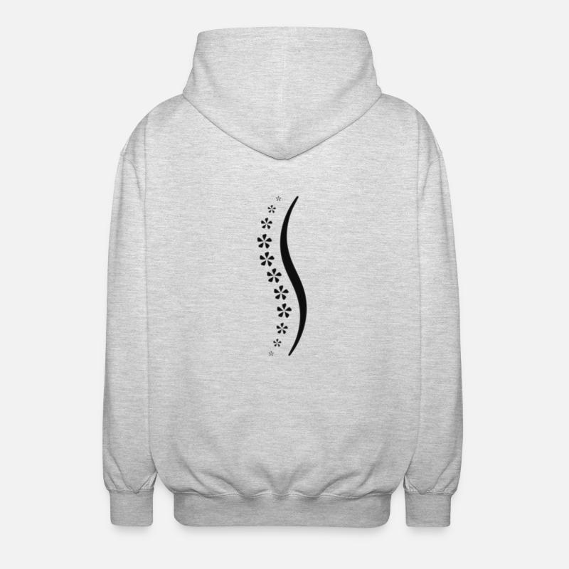 Blumen-Wirbelsäule grau - Unisex Kapuzenjacke - Hellgrau meliert